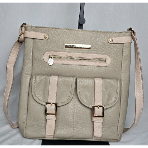 Damsel in Defense Concealed Carry Crossbody Bag Taupe Tan Hidden Jenna - Picture 1 of 15